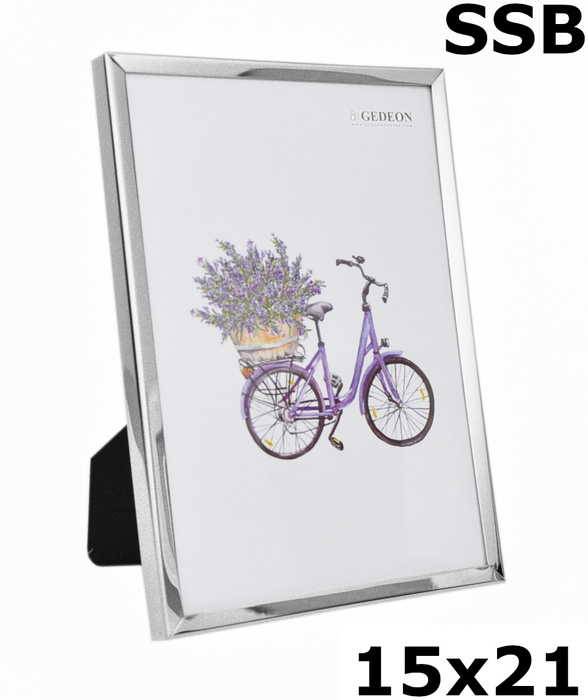 Ramka na zdjęcia w rozmiarze 15x21cm aluminiowa srebrna/chromowana - ssb15