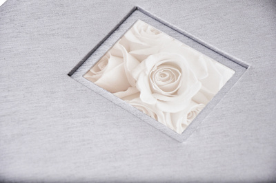 Album na zdjęcia do wklejania - tradycyjny DBCSS10 LOVE SLIVER - Srebrny - Kremowe karty - 10 kart 20 stron