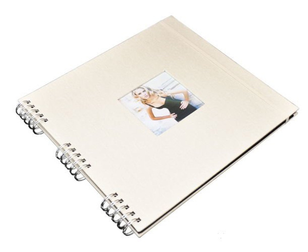 Album tradycyjny SP-761 CANVAS - Spirala - Kremowy - CZARNE KARTY