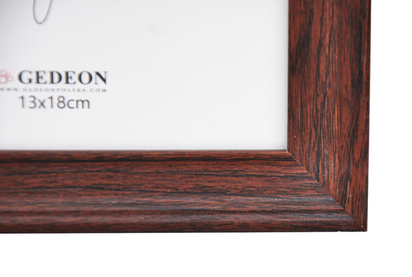 Ramka na zdjęcia drewnopodobna - naturalna - format 13x18 cm- kolor brązowy - G413 - szklana szybka