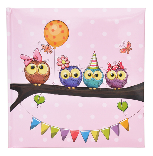 Album na zdjęcia do wsuwania zdjęcia w rozmiarze 10x15 cm - Album na 200 zdjęć - BABY 15 - Różowy - Sówki