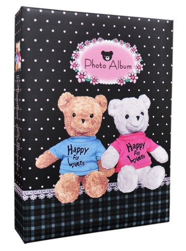 Album na 200 zdjęć do wsuwania - zdjęcia w rozmiarze 10x15 cm 10x15/200 BEARS - Czarny - miś misie