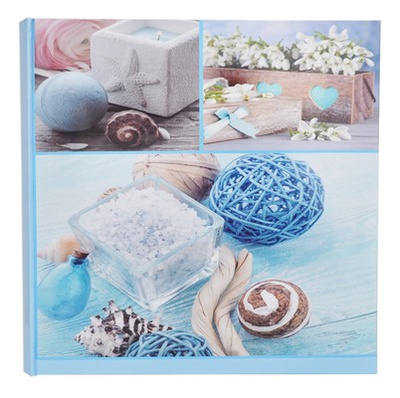 Album na zdjęcia do wklejania tradycyjny - 50 Kart 100 stron - DBCM50 ALOE - błękitny - kwiaty - bukiet kwiatów