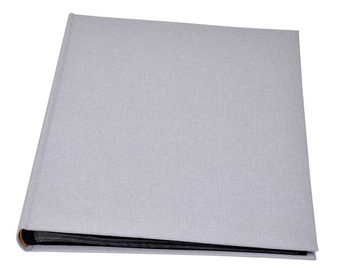 Album na zdjęcia do wklejania tradycyjny DBCL50 - LINEN ASH - Popielaty - 50 kart 100 stron - CZARNE KARTY