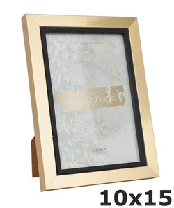Ramka na zdjęcia w formacie 10x15 cm - kolor złoty - WL10 drewnopodobna - naturalna - okleinowana