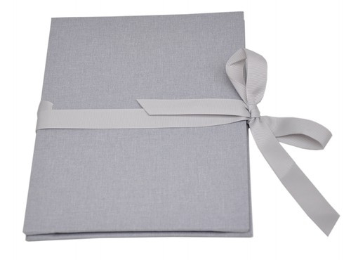 Album na zdjęcia harmonijka jamnik na 12 zdjęć w rozmiarze 13x18 cm -  LINEN ASH - Popielaty - materiał - płótno