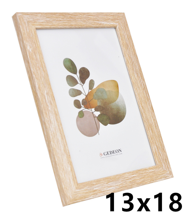 Ramka drewnopodobna - naturalna - format 13x18 cm- kolor naturalny jasny - D1313