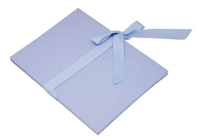 Album na zdjęcia harmonijka jamnik na 12 zdjęć w rozmiarze 10x15 cm -  LINEN SKY - Błękitny - materiał - płótno