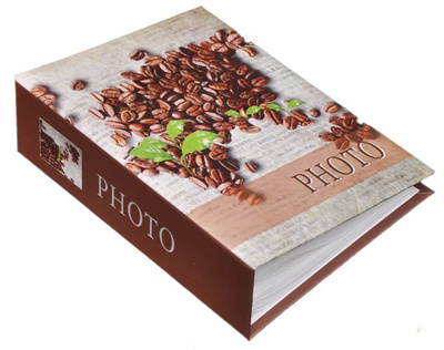 Album 10x15/100 COFFEE - klejony - elegancki album - brązowo-kremowy