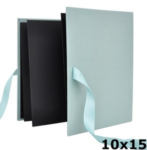 Album na zdjęcia harmonijka jamnik na 12 zdjęć w rozmiarze 10x15 cm -  BENE SEA - Turkusowy - materiał - płótno