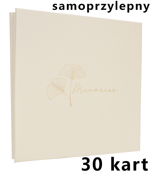 Album na zdjęcia pod folię - samoprzylepny 30 kart ART 59- Czarny - tworzywo - złoty napis MEMORIES - nitowany
