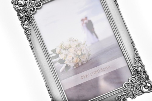 Mosiężna ramka na zdjęcia w formacie 13x18 cm - kolor stare srebro - PF0146