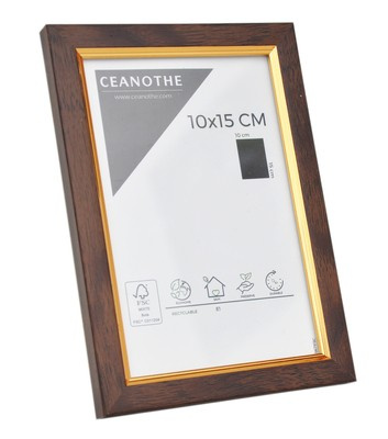 Ramka na zdjęcia format 10x15 cm - brązowo złota  - BDF10wg