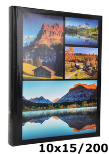 Album na zdjęcia w rozmiarze 10x15 cm - 200 zdjęć do wsuwania - OCT - czarny - podróż - widoczki