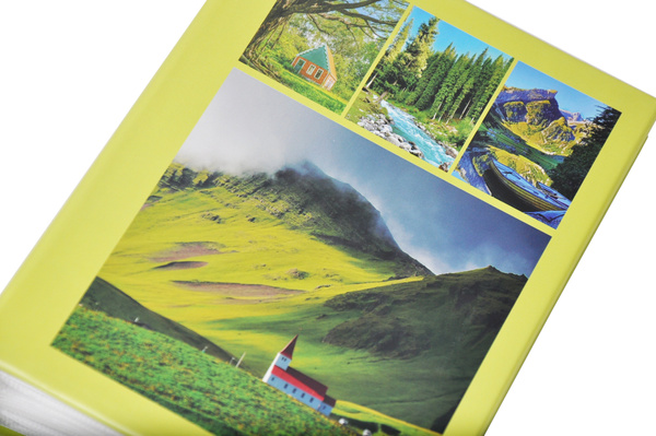 Album na 100 zdjęć w rozmiarze 10x15 cm do wsuwania - 10x15/100 SUM - klejony - Zielony - widoczki