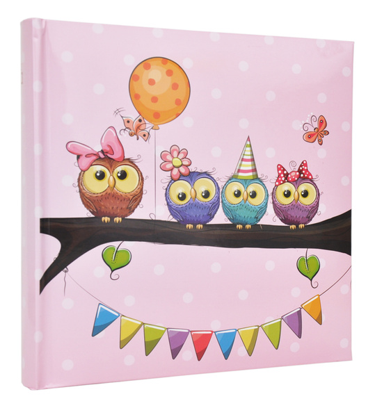 Album na zdjęcia do wsuwania zdjęcia w rozmiarze 10x15 cm - Album na 200 zdjęć - BABY 15 - Różowy - Sówki
