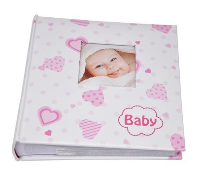 Album na 200 zdjęć w rozmiarze 10x15 cm - do wsuwania - 2071 LOVELY HEARTS - Różowy - serduszka