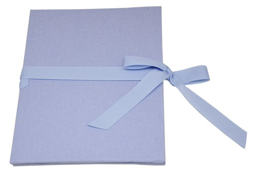 Album na zdjęcia harmonijka jamnik na 12 zdjęć w rozmiarze 13x18 cm -  LINEN SKY - Błękitny - materiał - płótno