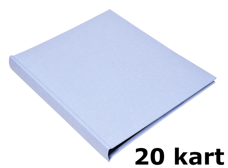 Album na zdjęcia do wklejania - tradycyjny DBCS20 LINEN SKY - Niebieski - Czarne karty - 40 kart 20 stron - materiałowa okładka