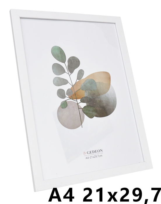 Ramka drewnopodobna - naturalna - format A4 21x29,7 cm - kolor biały - D1521