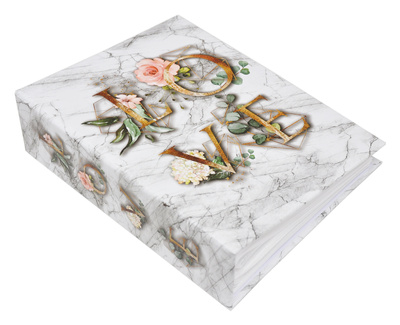 Album na zdjęcia 304 zdjęcia w rozmiarze 10x15 cm  LOVE FLOWER - 10x15/304 - klejony - kremowy - kwiecisty motyw