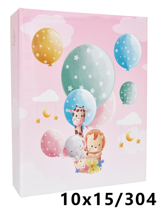 Album na 304 zdjęcia do wsuwania w rozmiarze 10x15 cm - 10x15/304 BABY 02 - klejony - różowy - dziecięcy
