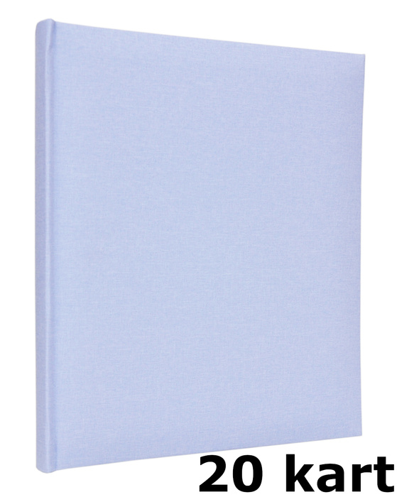 Album na zdjęcia do wklejania - tradycyjny DBCS20 LINEN SKY - Niebieski - Kremowe karty - 40 kart 20 stron - materiałowa okładka