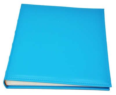 Album tradycyjny na zdjęcia do wklejania - DBCL30 BLUE - Niebieski - 30 kart - 60 stron Kremowe Karty - ekoskóra
