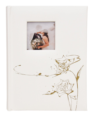 Album na zdjęcia w rozmiarze 15x21 cm - 50 zdjęć do wsuwania - MOMENT 05 - Ecru - złoty nadruk