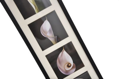 Drewniana Ramka Galeria na 4 zdjęcia w formacie 11x11cm- 71464 - czarna - Passe-partout