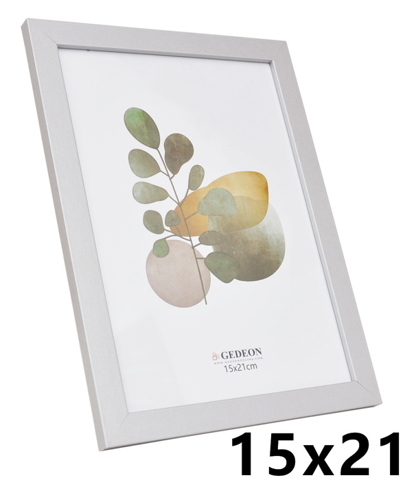 Ramka drewnopodobna - srebrna - format 15x21 cm - kolor srebrny - D315