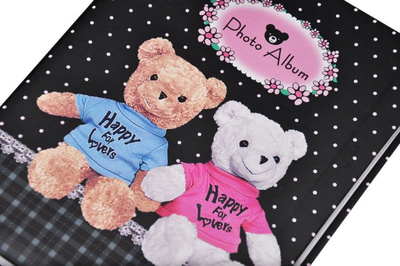 Album na 200 zdjęć do wsuwania - zdjęcia w rozmiarze 10x15 cm 10x15/200 BEARS - Czarny - miś misie