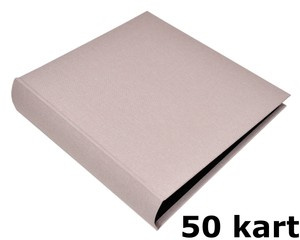 Album na zdjęcia do wklejania tradycyjny DBCL50 - LINEN CREAM - Kremowy - 50 kart 100 stron - CZARNE KARTY