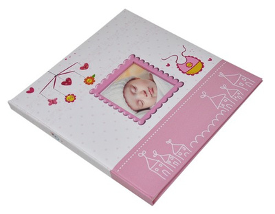 Album tradycyjny na zdjęcia do wklejania 10 kart 20 stron - DBCSS10 BIRTH - różowy - Kremowe Karty - dla dziecka 