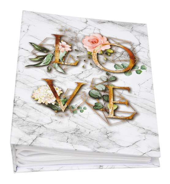 Album na zdjęcia 304 zdjęcia w rozmiarze 10x15 cm  LOVE FLOWER - 10x15/304 - klejony - kremowy - kwiecisty motyw