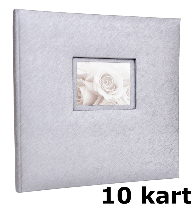 Album na zdjęcia do wklejania - tradycyjny DBCSS10 LOVE SLIVER - Srebrny - Kremowe karty - 10 kart 20 stron
