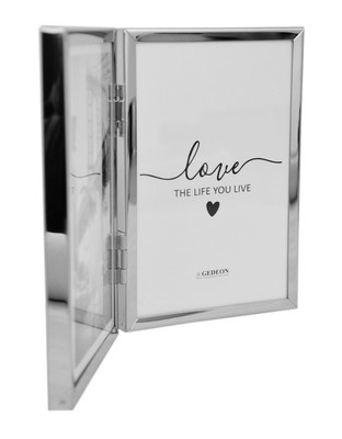 Ramka aluminiowa podwójna na dwa zdjęcia 2x 15x21cm - srebrna/chromowana - ssb15/2