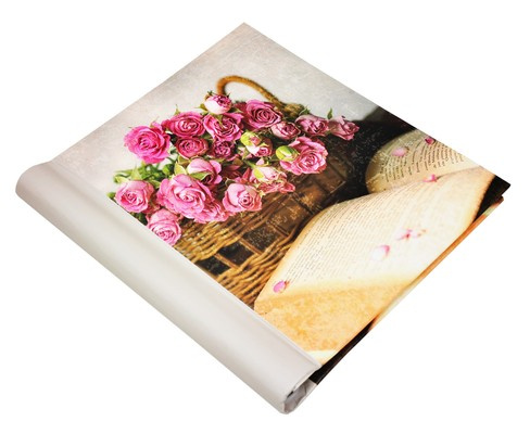 Album na zdjęcia pod folię - samoprzylepny 30 kart ROSES - Kremowy - kwiaty