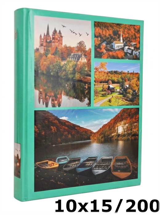 Album na zdjęcia w rozmiarze 10x15 cm - 200 zdjęć do wsuwania - JUN - Turkusowy - widoki - góry