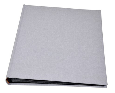 Album na zdjęcia do wklejania tradycyjny DBCL30 - LINEN ASH - Popielaty - 30 kart 60 stron - CZARNE KARTY