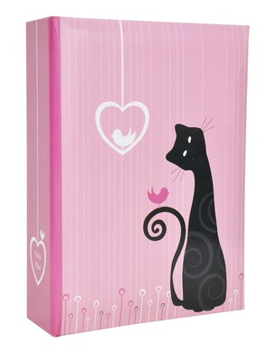 Album na 100 zdjęć do wsuwania w rozmiarze 10x15 cm - 10x15/100 BLACK&WHITE - Różowy - kotki