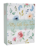 Album na 100 zdjęć w rozmiarze 10x15 cm do wsuwania - 10x15/100 FLORID  - klejony - biało zielony - kwiaty