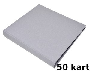 Album na zdjęcia do wklejania tradycyjny DBCL50 - LINEN ASH - Popielaty - 50 kart 100 stron - CZARNE KARTY