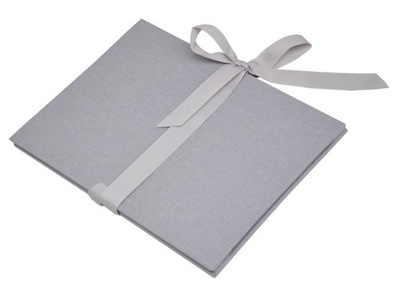 Album na zdjęcia harmonijka jamnik na 12 zdjęć w rozmiarze 13x18 cm -  LINEN ASH - Popielaty - materiał - płótno