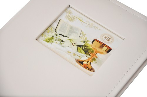 Album na zdjęcia w rozmiarze 15x21 cm - 50 zdjęć do wsuwania - WHITE - Ecru - komunia