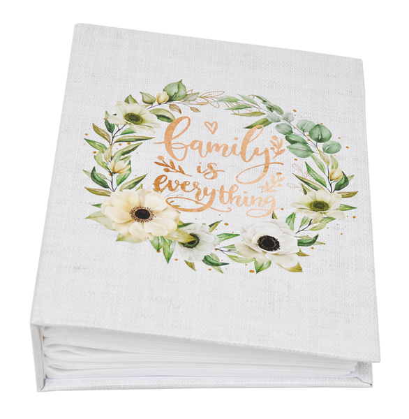 Album na zdjęcia 304 zdjęcia w rozmiarze 10x15 cm  LOVE FLOWER - 10x15/304 - klejony - kremowy - kwiecisty motyw