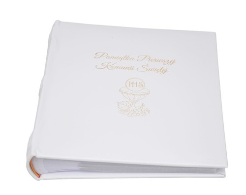 Album na 200 zdjęć do wsuwania w rozmiarze 10x15 cm - 10x15/200 SNOW WHITE - Biały - ekoskóra - KOMUNIA ŚWIĘTA