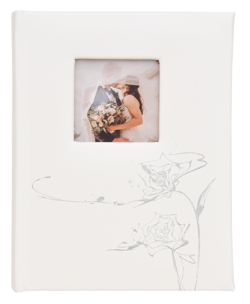 Album na zdjęcia w rozmiarze 15x21 cm - 50 zdjęć do wsuwania - MOMENT 05 - Ecru - srebrny nadruk