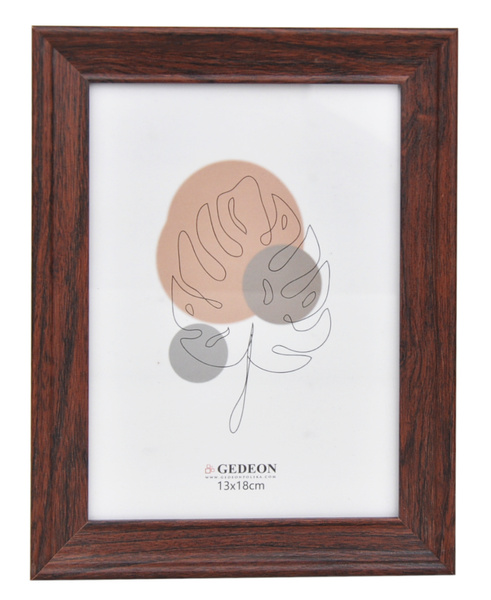 Ramka na zdjęcia drewnopodobna - naturalna - format 13x18 cm- kolor brązowy - G413 - szklana szybka