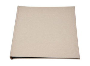 Album na zdjęcia do wklejania - tradycyjny DBCSS20 LINEN SAND - Piaskowy - CZARNE KARTY - 40 kart 20 stron - materiałowa okładka